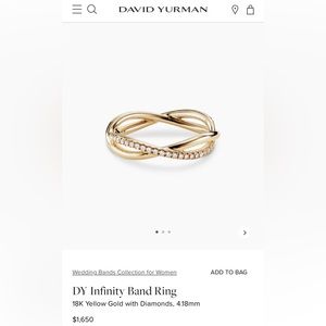 NEW IN BOX David Yurman Infinity Ring- Sz 5